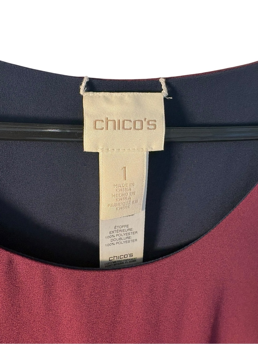Chico's Sleeveless Scoop-Neck Tank Top in Wine Red - Picture 5 of 6